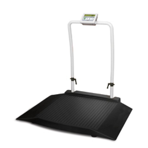 A wheelchair-accessible industrial weighing scale featuring a digital display and ramps on both sides, ideal for reliable use and easy access. Scale calibration and repair services available.